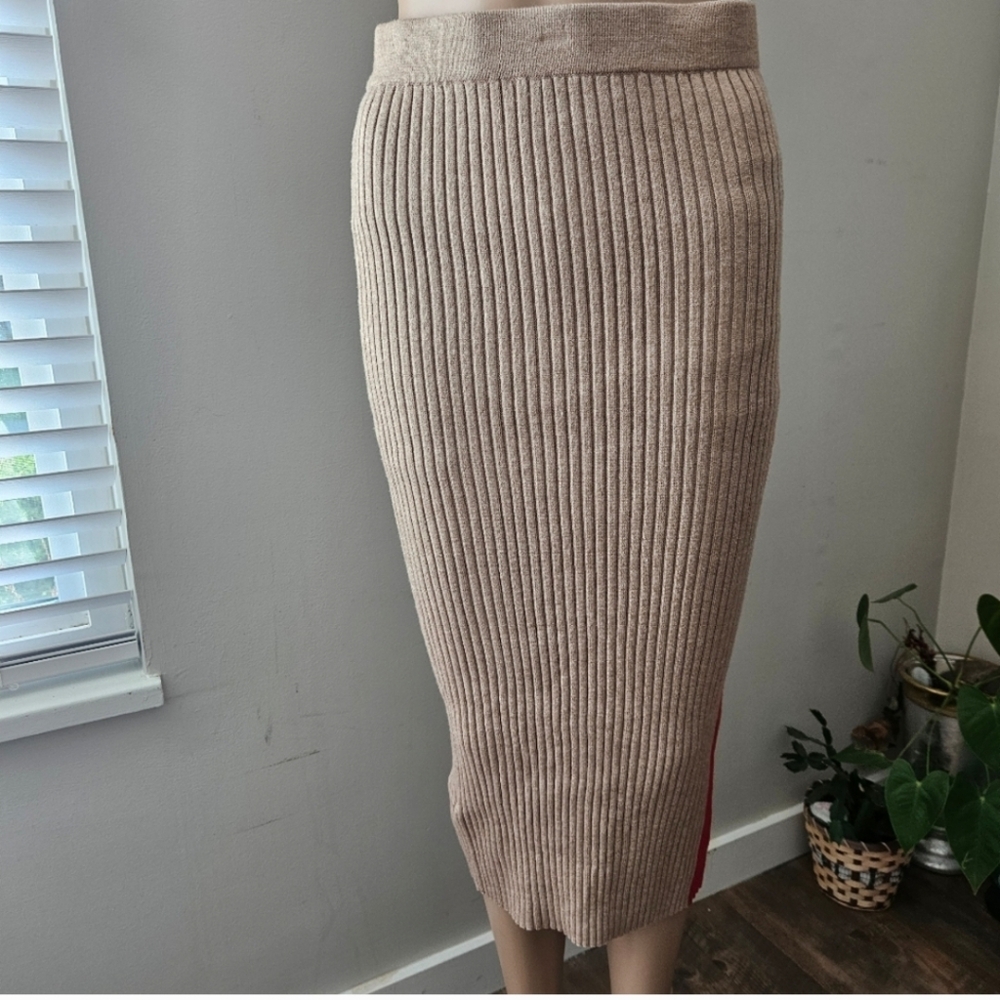 Mango skirt XS MNG Tan bodycon Midi stretch tube Beige Tan